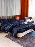 SilkSilky NL 22Momme Pure Silk Bedding Set Donkerblauw 003