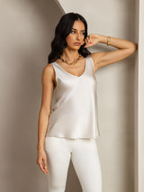 [Lichtgrijs] SilkSilky-NL Sleeveless V Neck Cami-Top 007