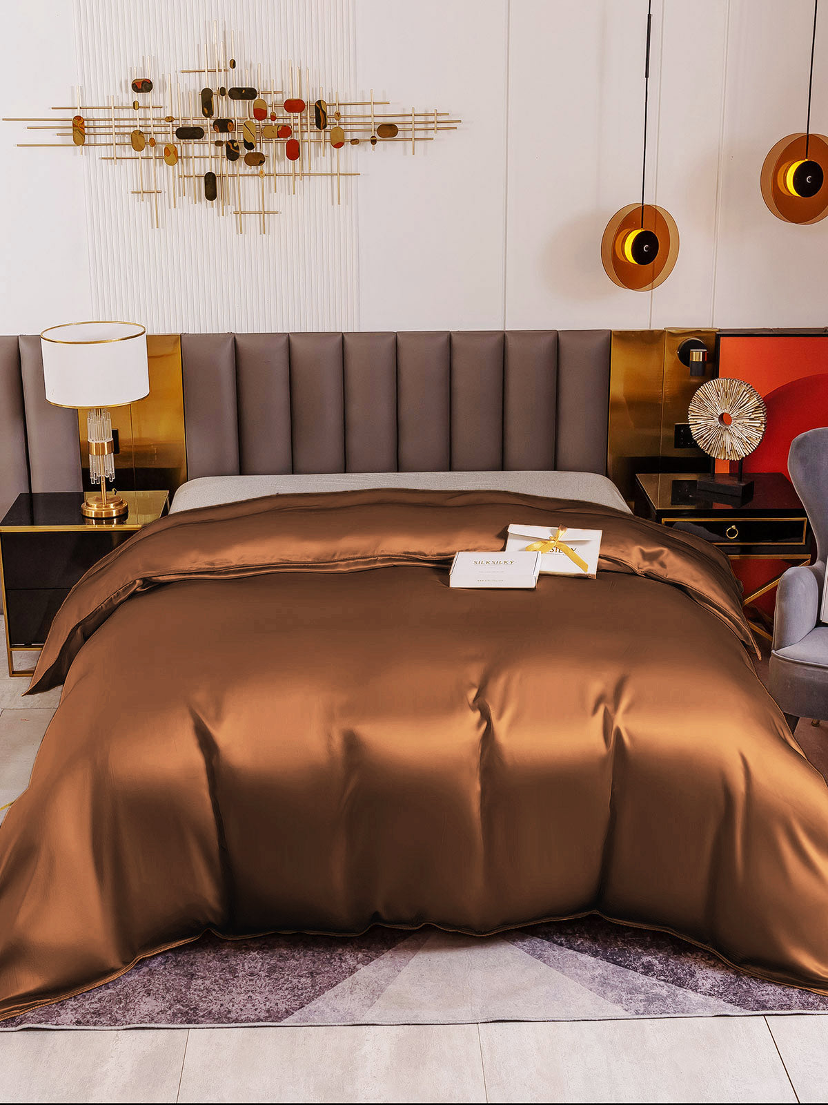 SilkSilky NL 19Momme Pure Silk Duvet Cover Koffie 002