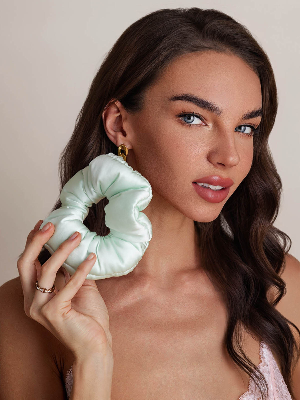 [Mintgroen] SilkSilky-NL Zijde Scrunchie 003