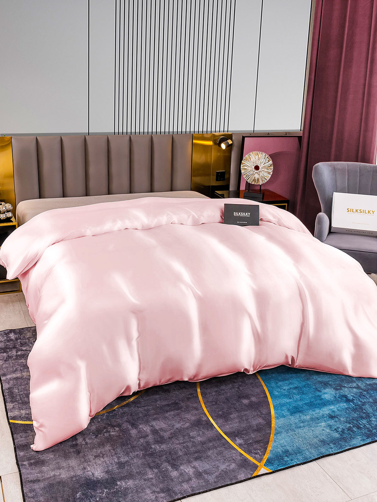 SilkSilky NL 22Momme Pure Silk Duvet Cover Roze 003