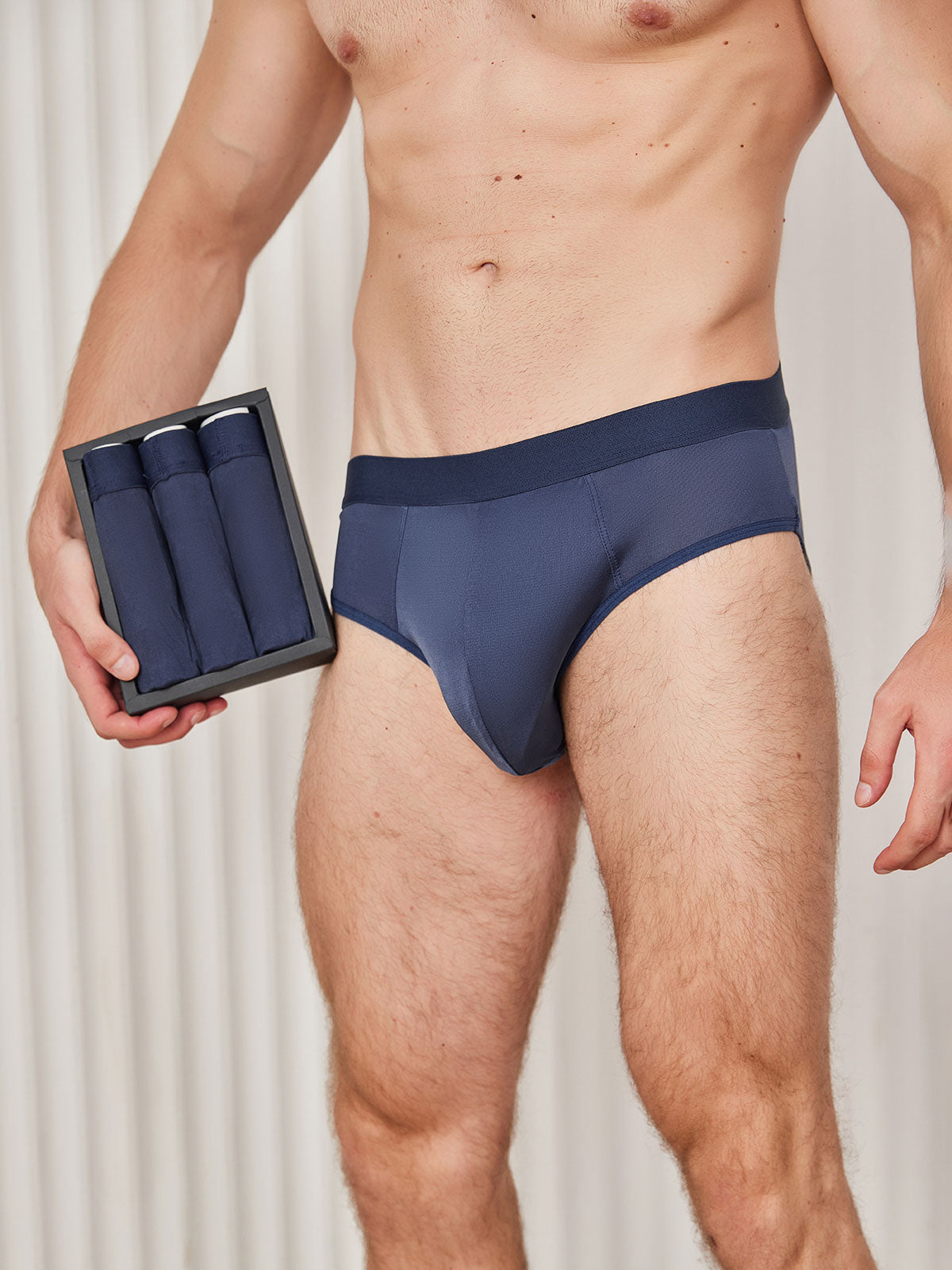 [Donkerblauw] SilkSilky-NL Mens Underwear 002