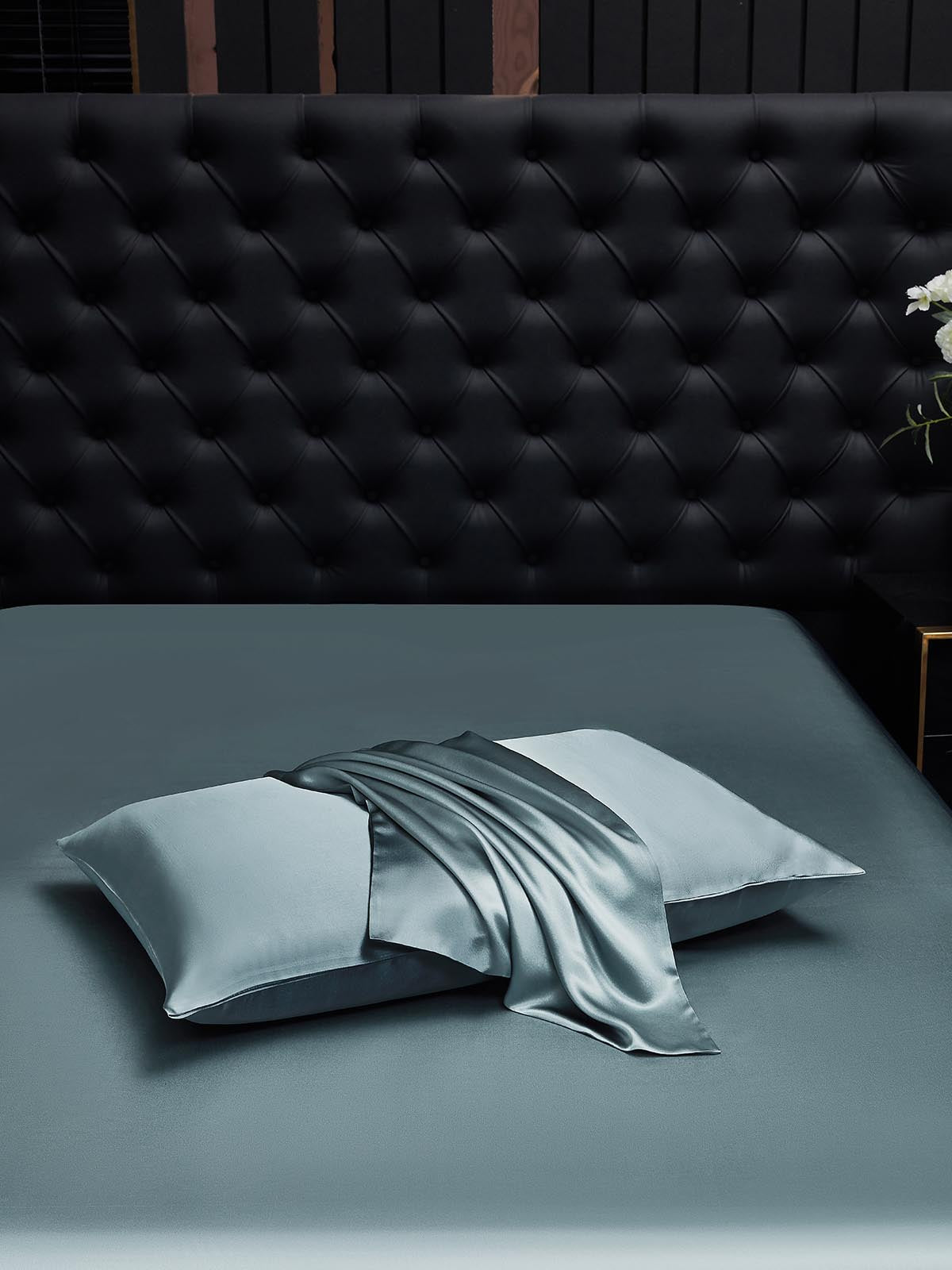 [Grijsachtig Blauw] SilkSilky-NL 22Momme Pillowcase 002