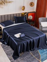 [Donkerblauw] SilkSilky-NL 19Momme Bedding Set 001