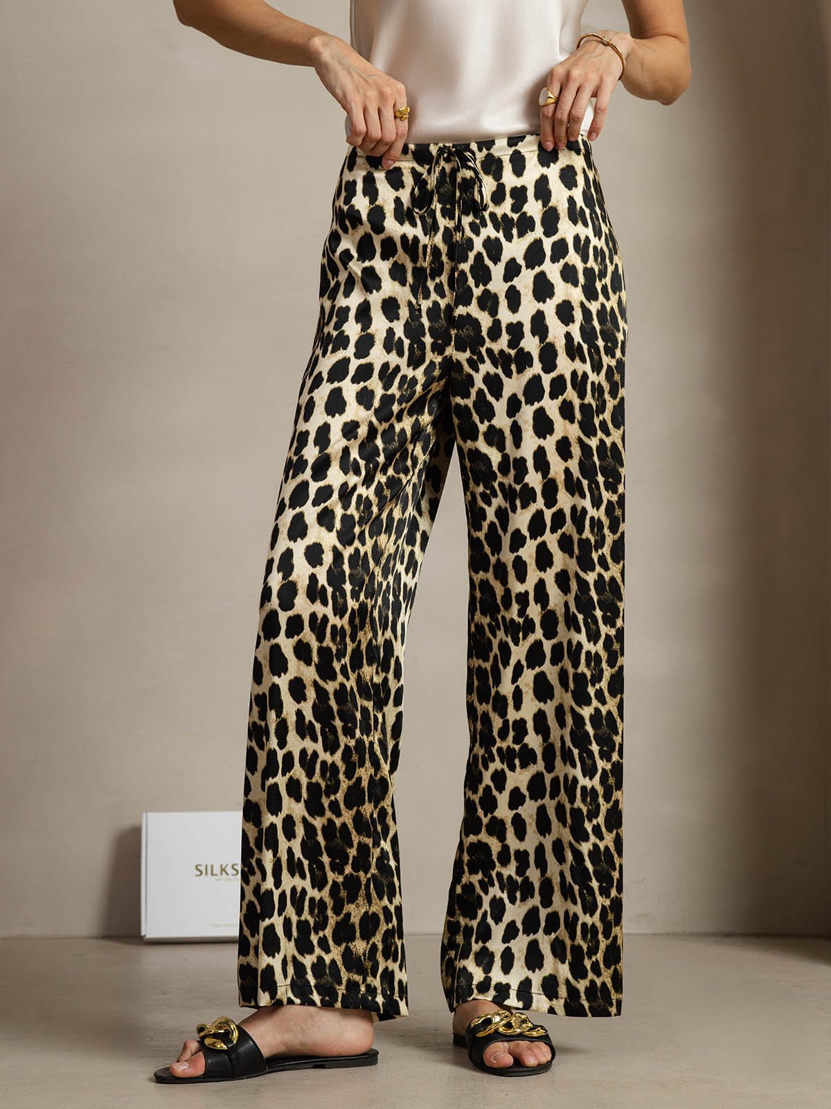 [Leopard] SilkSilky-NL 19Momme Zijde Womens Pants 001