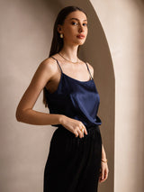 [Donkerblauw] SilkSilky-NL Spaghetti Strap Cami-Top 003