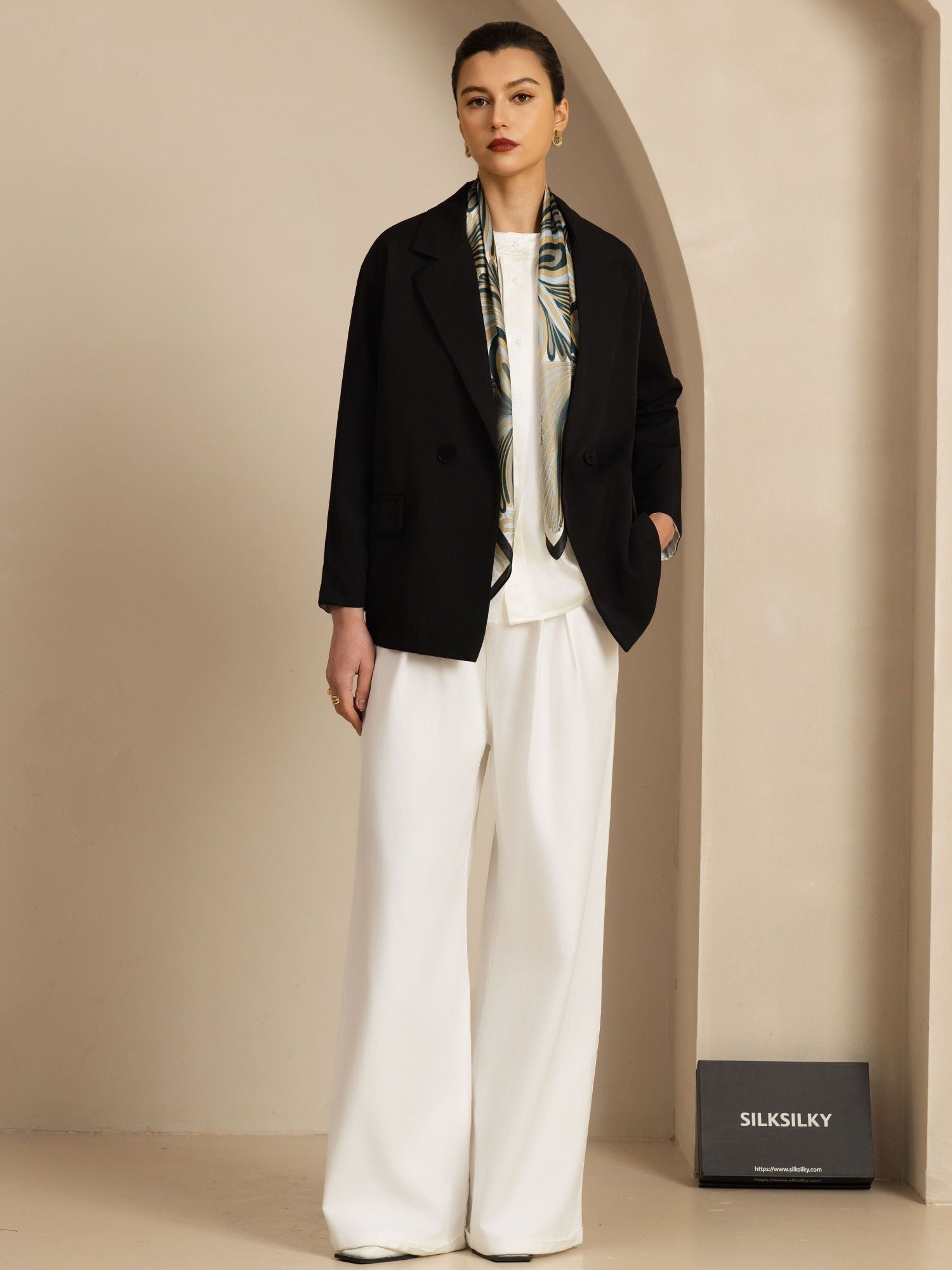 [P110] SilkSilky-NL Pure Silk Scarf 005