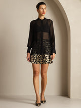 [Zwart] SilkSilky-NL Zijde Womens Shirt 008