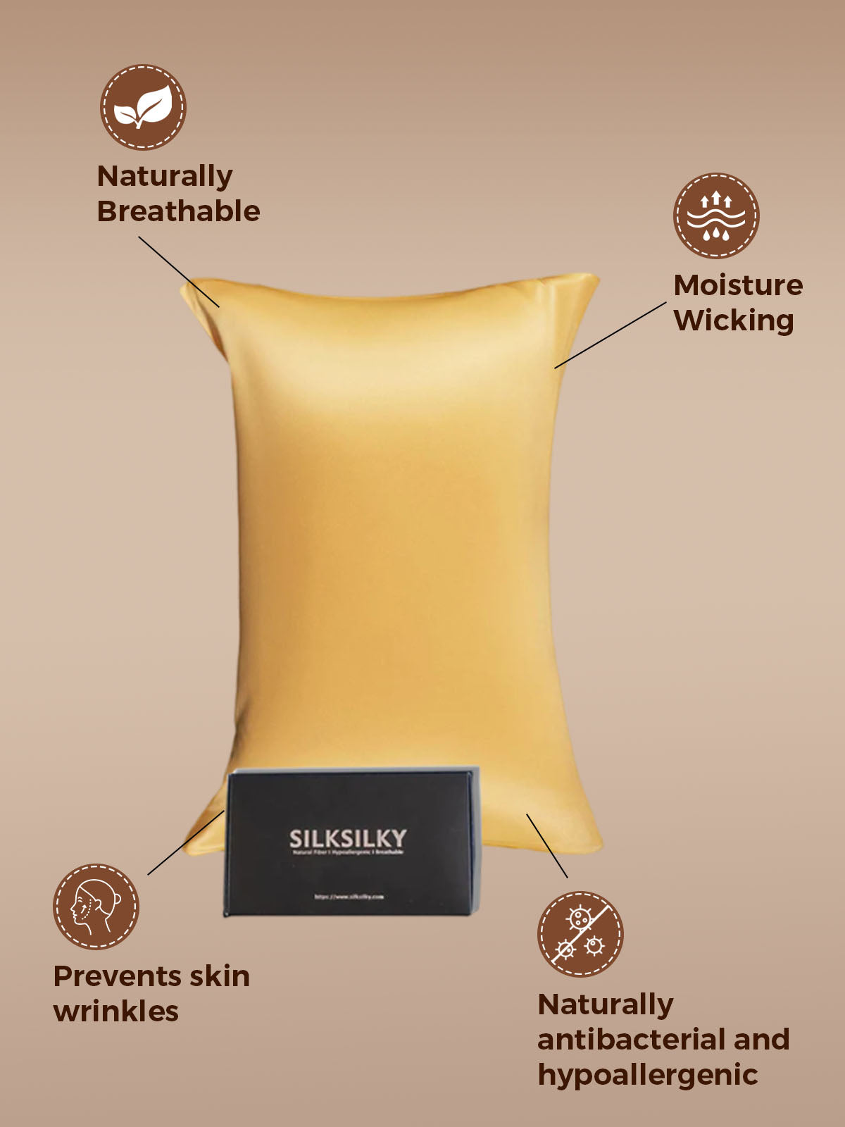 [Champagne] SilkSilky-NL 22Momme Pillowcase 002