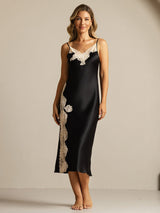 [Zwart] SilkSilky-NL Zijde Nightgown 003,