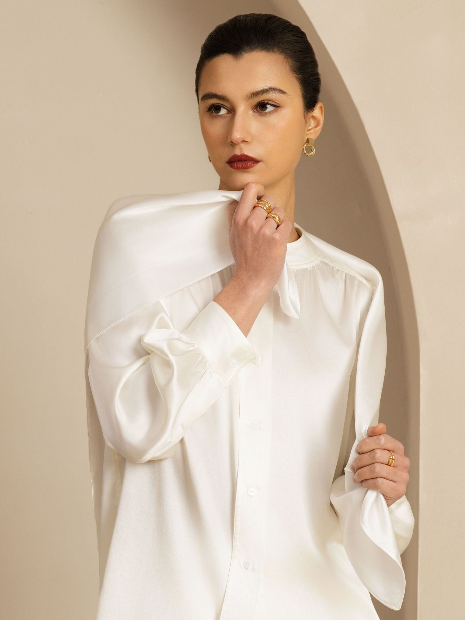 [Wit] SilkSilky-NL Pure Silk Scarf 001