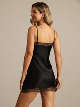 [Zwart] SilkSilky-NL Zijde Nightgown 002