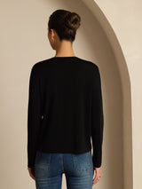 [Zwart] SilkSilky-NL Long Sleeve Dames Cardigan 002