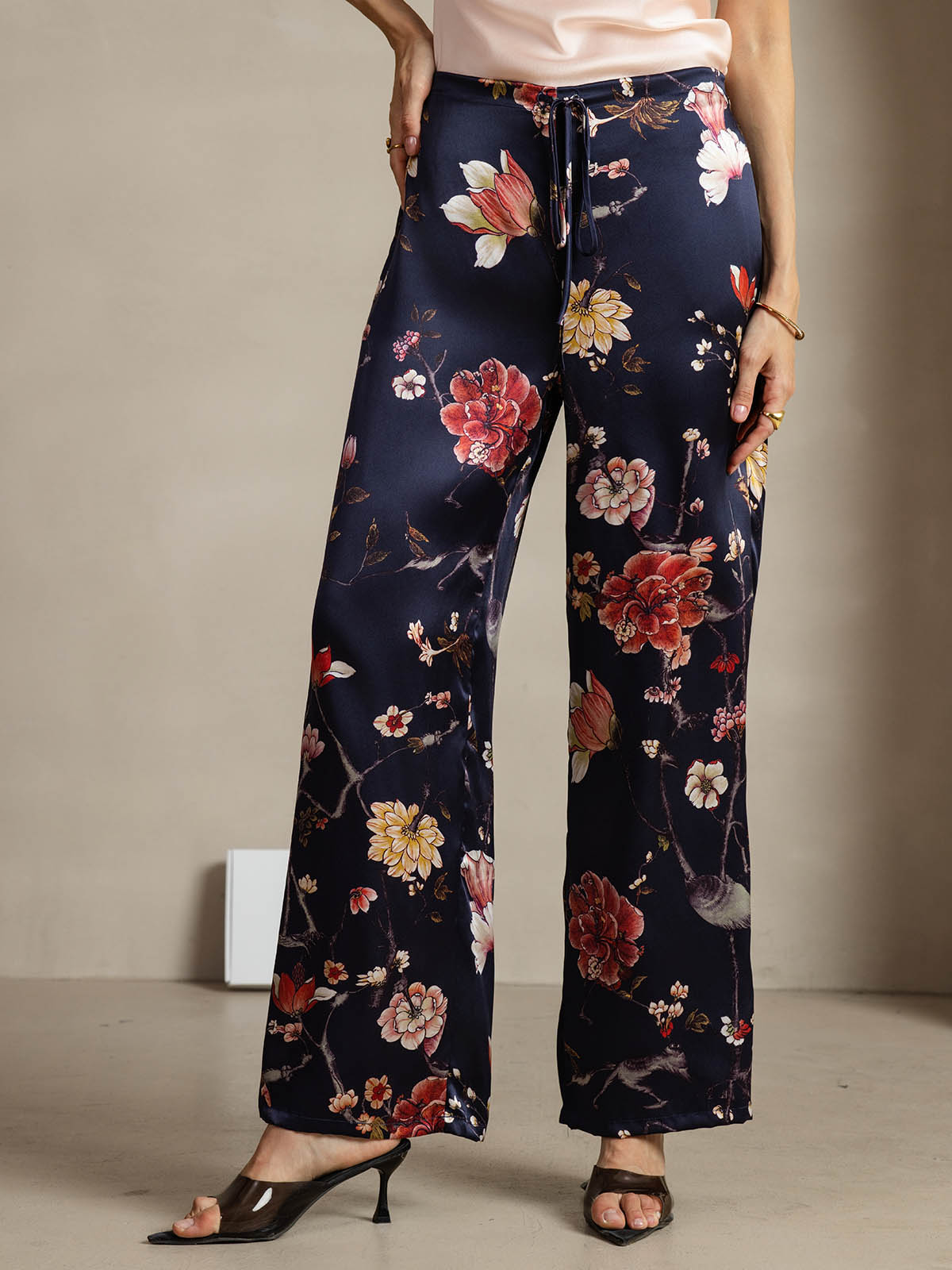 [Marine Bloemen] SilkSilky-NL 19Momme Zijde Womens Pants 001