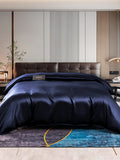 SilkSilky NL 22Momme Pure Silk Duvet Cover Donkerblauw 001