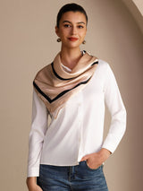 [Beige Vierkant] SilkSilky-NL Sjaal 002