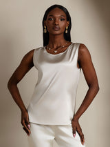 [Lichtgrijs] SilkSilky-NL Sleeveless Round Neck Cami-Top 001