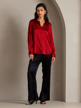 [Rode] SilkSilky-NL Long Sleeve Lapel Collar Dames Blouse 005