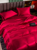 SilkSilky NL 25Momme Pure Silk Bedding Set Wijn 002