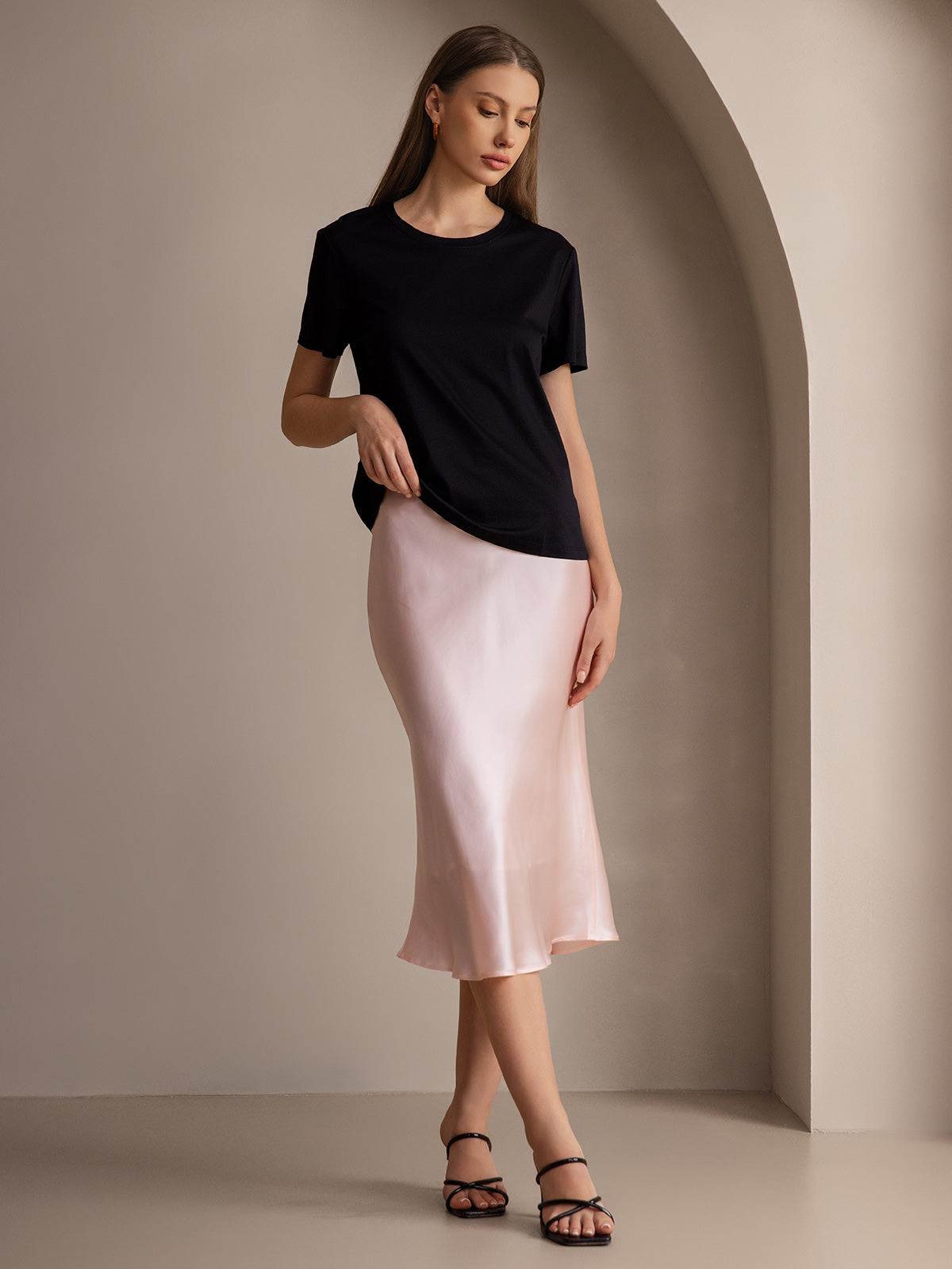 [Lichtroze] SilkSilky-NL 19Momme Pure Silk Skirt 006