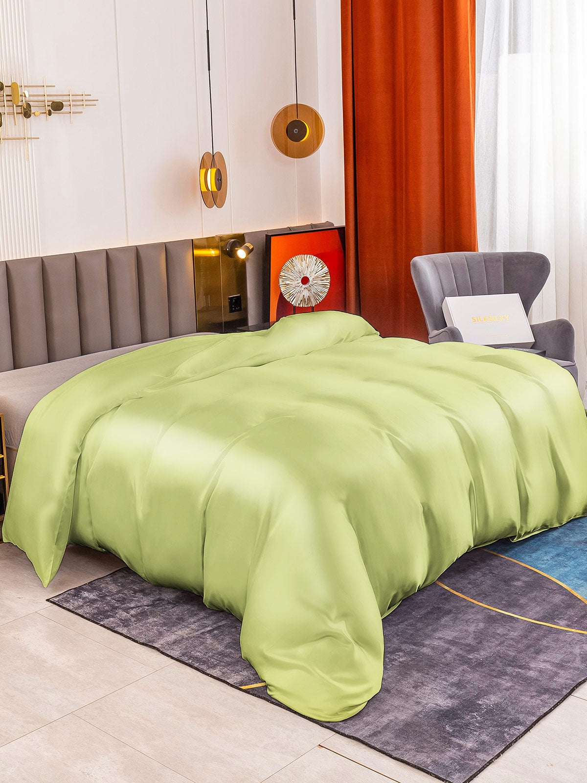 SilkSilky NL 19Momme Pure Silk Duvet Cover Mintgroen 001