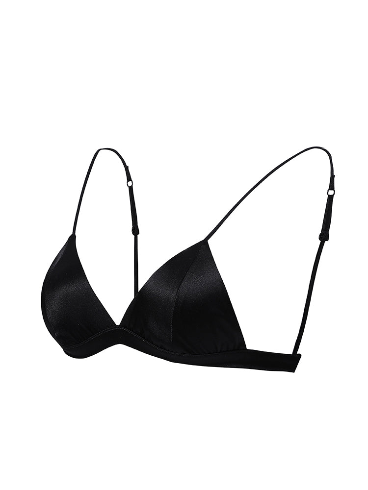 [Zwart] SilkSilky-NL Zijde Gebreid Bra 006