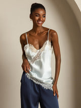 [Lichtblauw] SilkSilky-NL Spaghetti Strap V Neck Cami-Top 008
