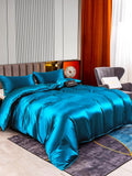 SilkSilky NL 22Momme Pure Silk Bedding Set Koningsblauw 002