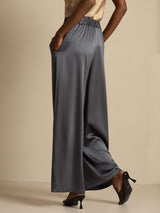 [Donkergrijs] SilkSilky-NL 19Momme Womens Pants 002