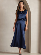 [Donkerblauw] SilkSilky-NL 19Momme Rok 005