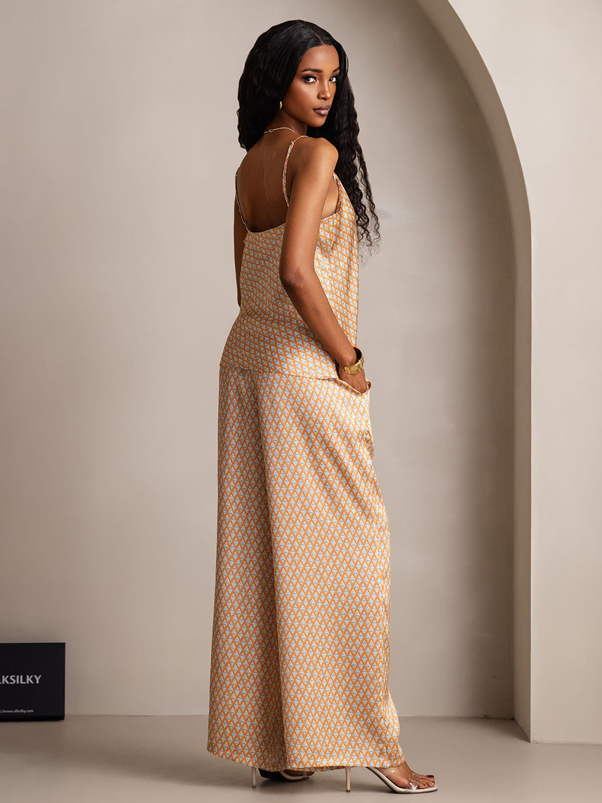 [Floral] SilkSilky-NL V-Hals Cami-Set 002