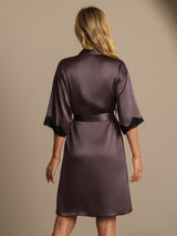[Paars Grijs] SilkSilky-NL Half Sleeve Dames Kamerjas 002