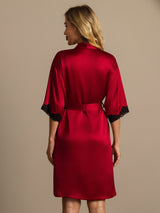 [Wijn] SilkSilky-NL Half Sleeve Dames Kamerjas 002