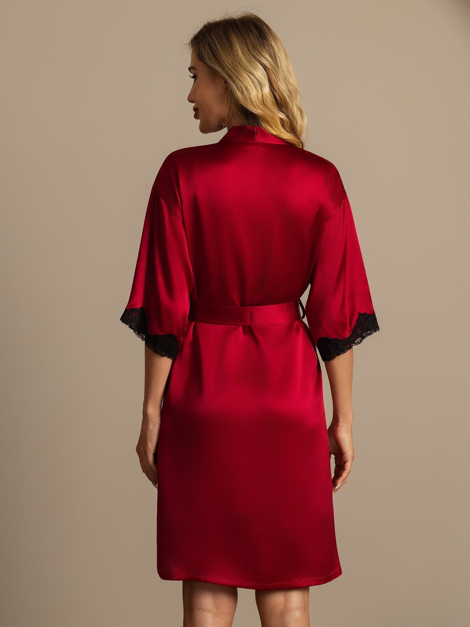 [Wijn] SilkSilky-NL Zijde Womens Robe 002