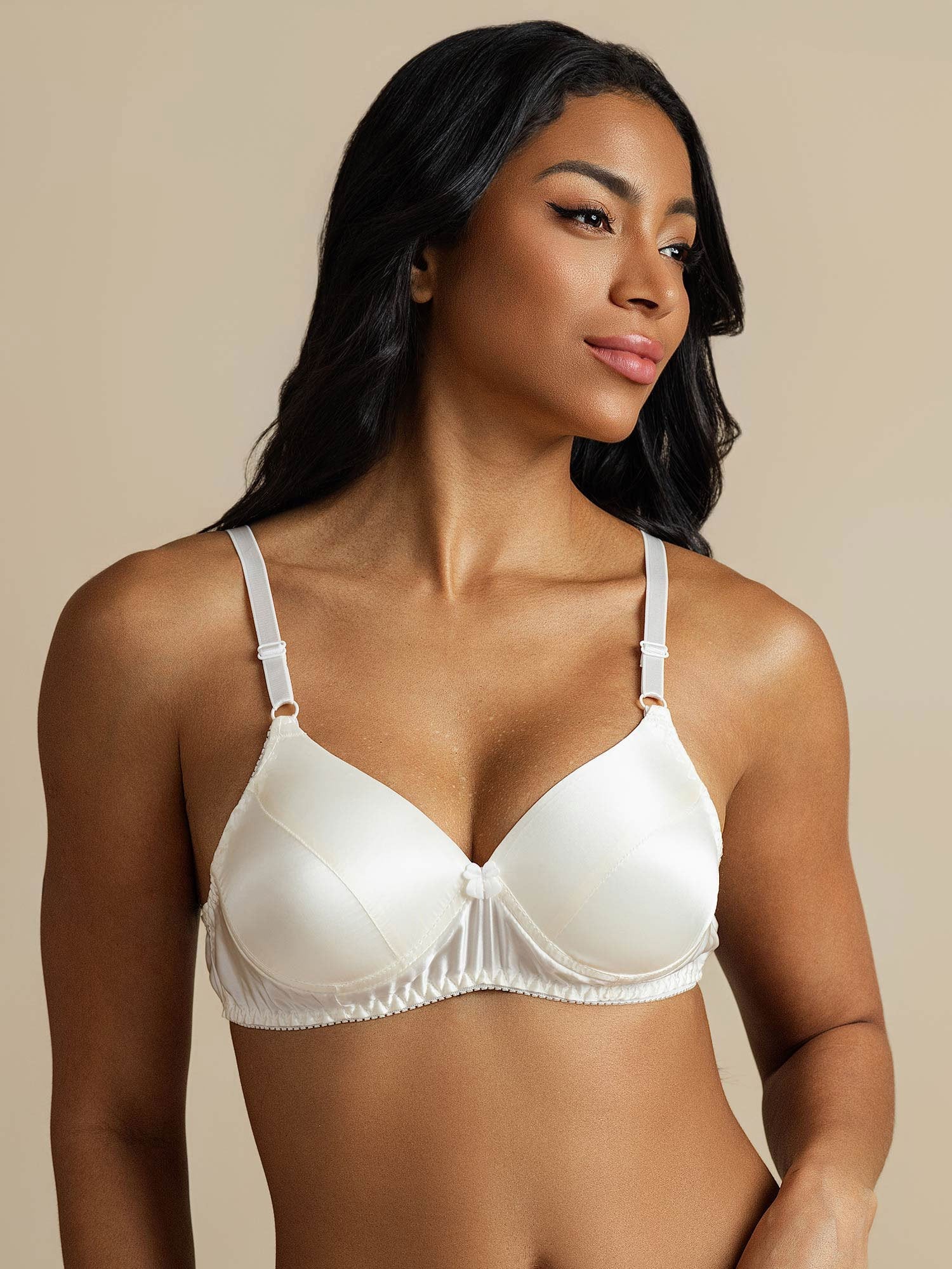 [Wit] SilkSilky-NL Zijde Bra 008,