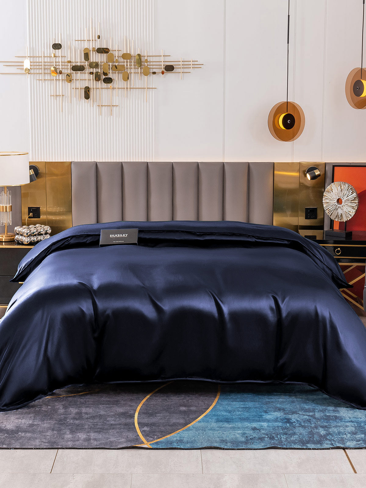 [Donkerblauw] SilkSilky-NL 19Momme Duvet Cover 002