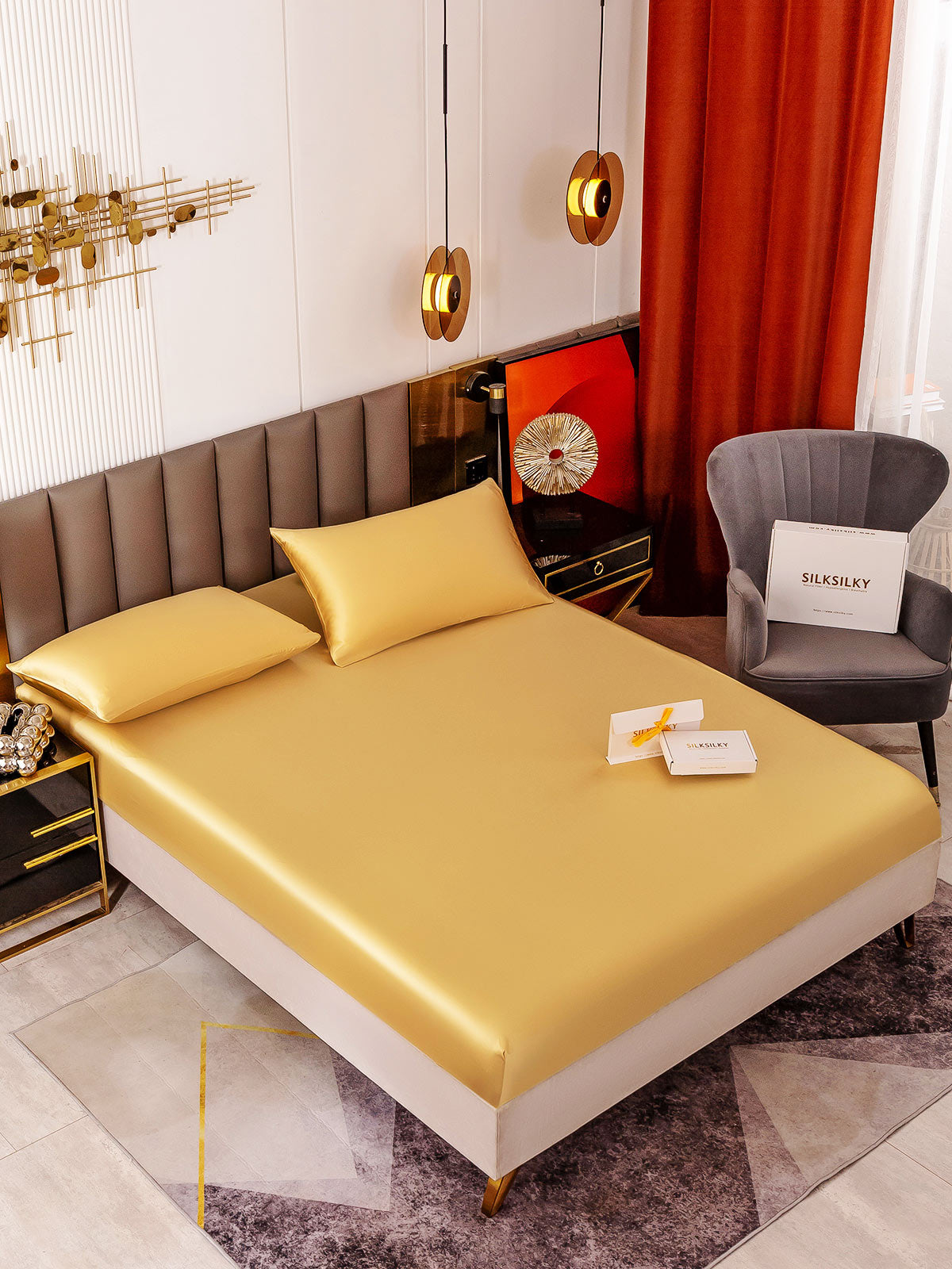 [Champagne] SilkSilky-NL 19Momme Bedding Set 001