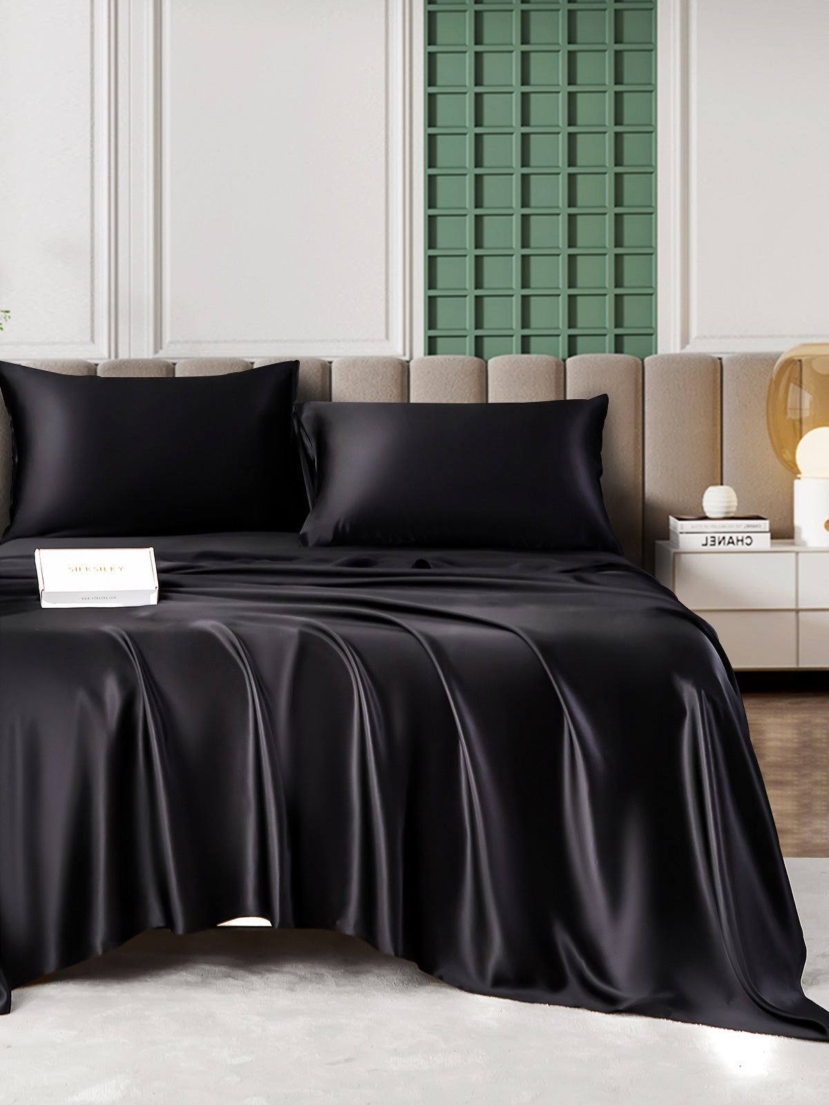 [Zwart] SilkSilky-NL 25Momme Bedding Set 001