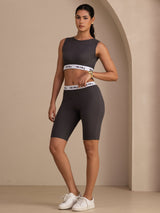 [Grijs] SilkSilky-NL Sleeveless Crew Neck Women's Outfit Sets 005
