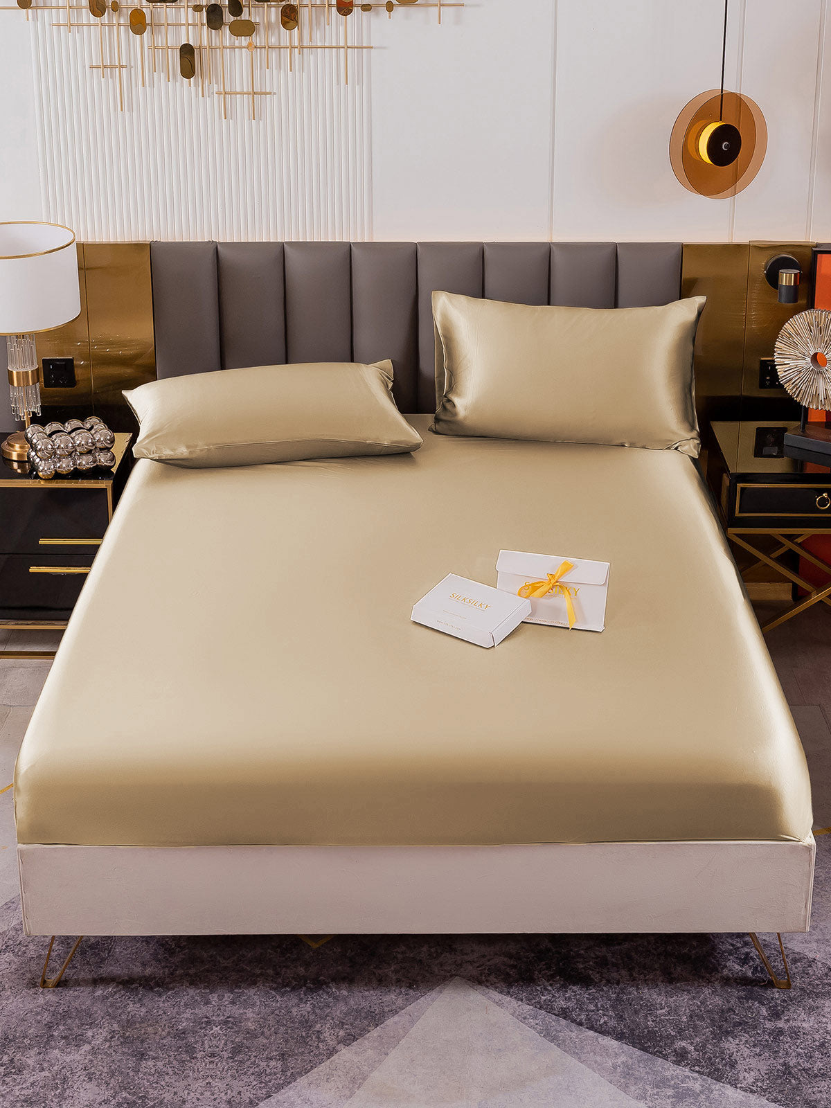 [Beige] SilkSilky-NL 19Momme Bedding Set 002
