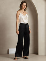 [Zwart] SilkSilky-NL 19Momme Zijde Womens Pants 005,