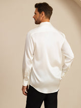 [Wit] SilkSilky-NL 19Momme Lange Mouw Reverskraag Heren Shirt 002