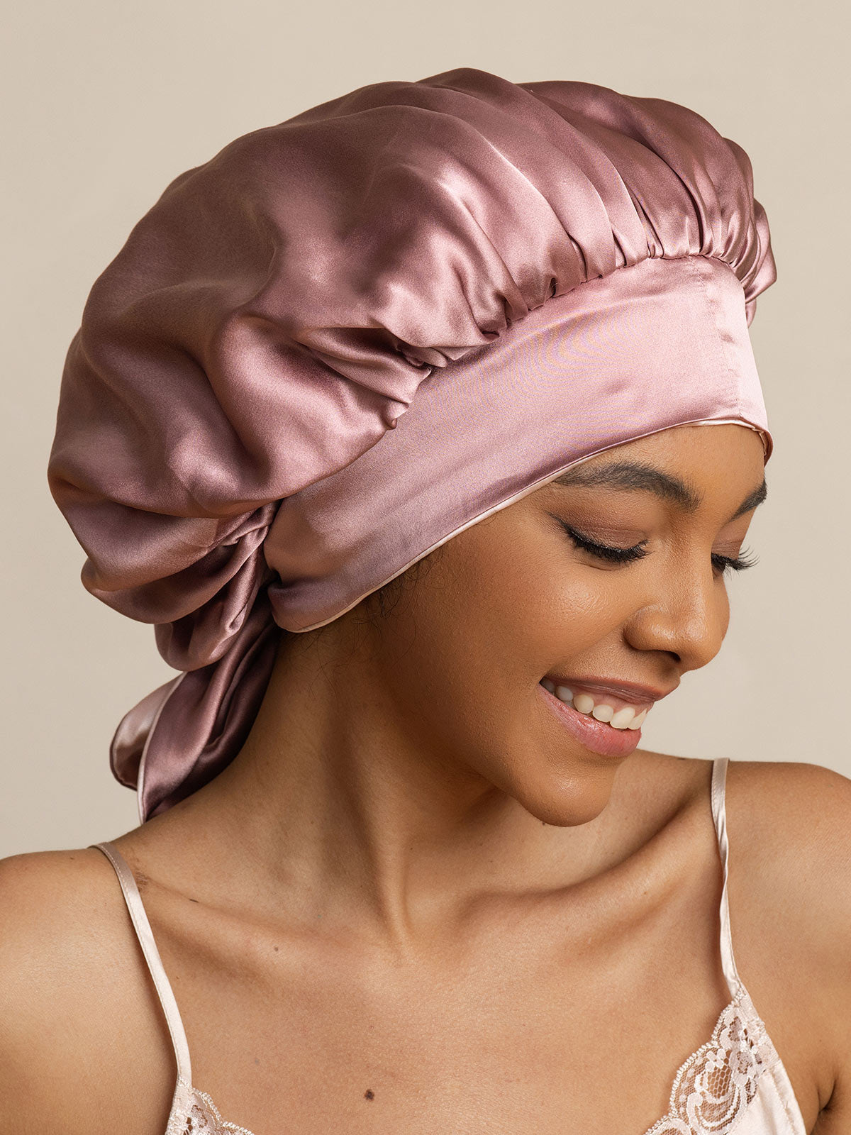 SilkSilky-NL Sleep Cap BleekMauve 003