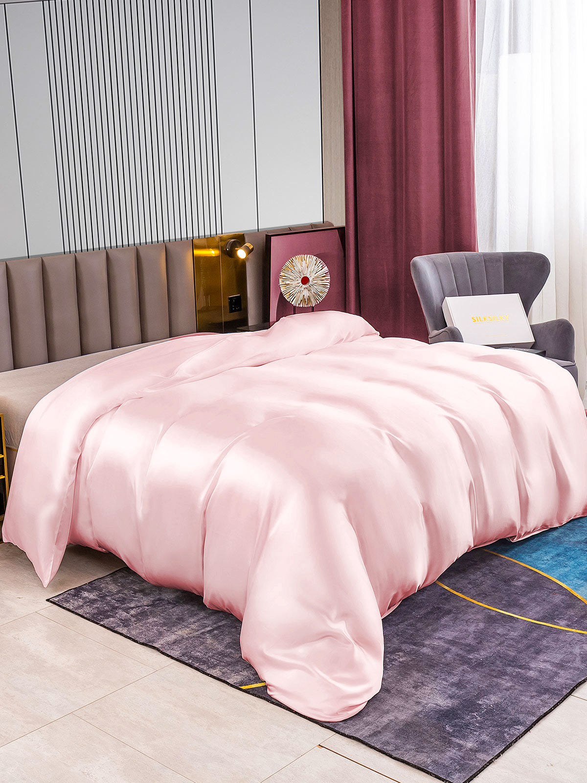 SilkSilky NL 22Momme Pure Silk Duvet Cover Roze 002