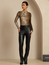[Tijger] SilkSilky-NL Lange Mouw Col Montant Dames T-Shirt 008