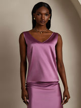 [Donkerpaars] SilkSilky-NL Sleeveless V Neck Cami-Top 001