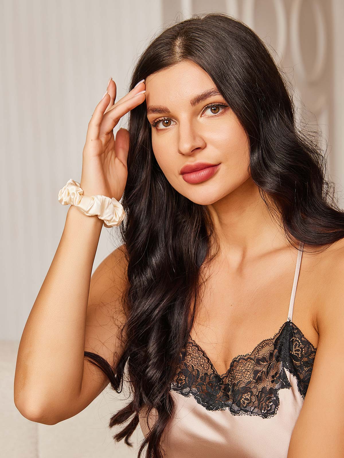 [Lichtbeige] SilkSilky-NL 19Momme Scrunchie 002