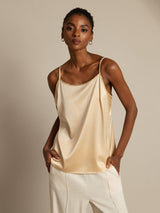 [Champagne] SilkSilky-NL Spaghetti Strap Cami-Top 005