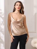 SilkSilky NL Pure Silk Mouwloos Cowl Hals Cami Top Champagne 003