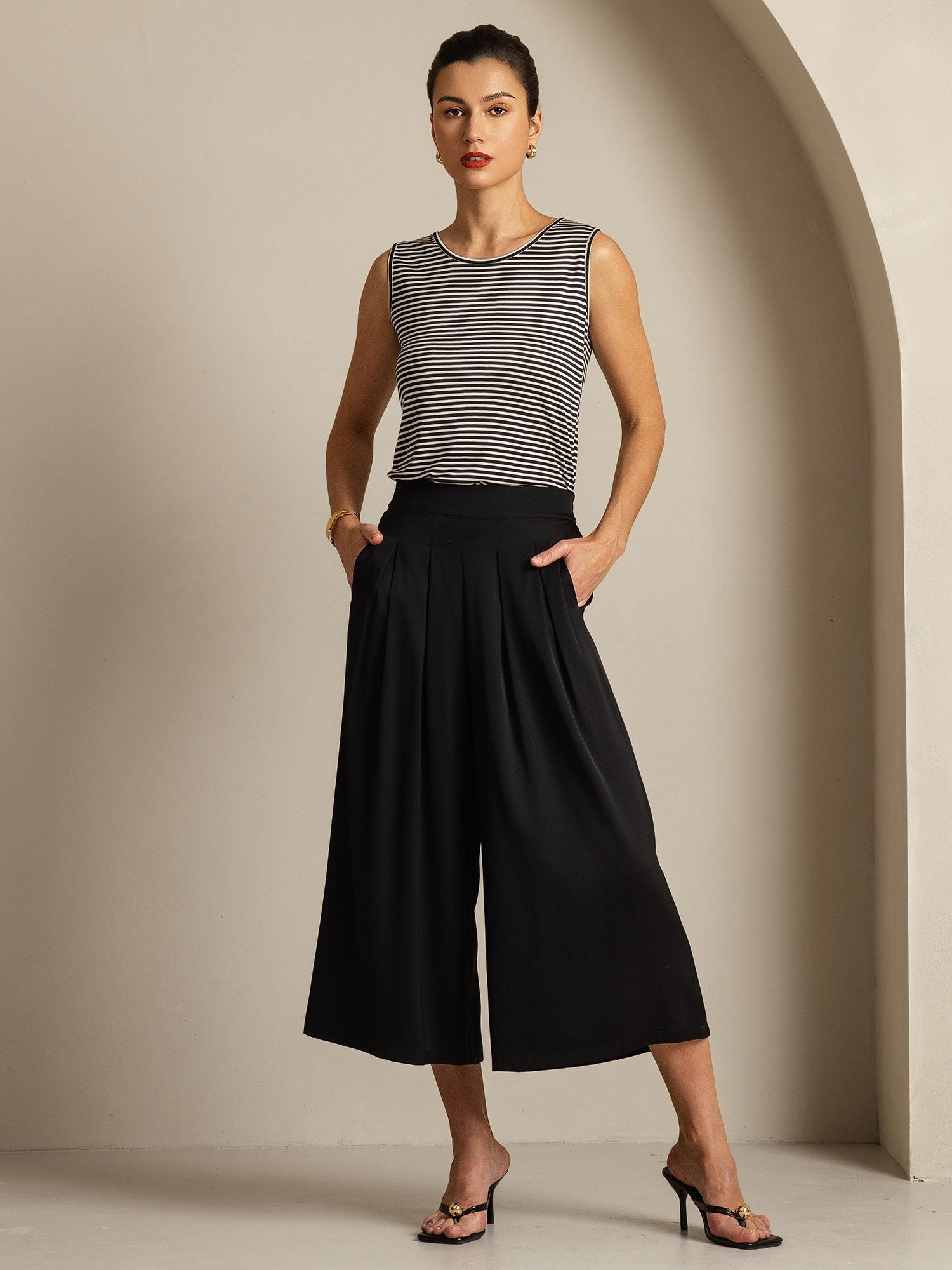 [Zwart] SilkSilky-NL 19Momme Zijde Womens Pants 007
